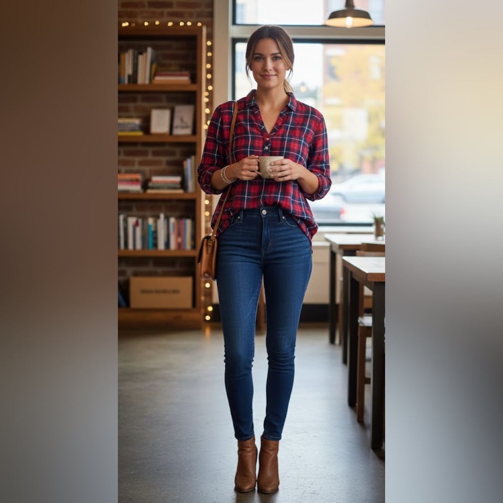 J Crew Long Sleeve Flannel Top